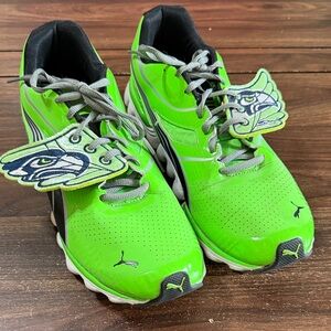 Seattle Seahawks CUSTOMIZED Puma Neon Green Sneakers Men’s size 11